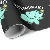 Elephantastic Funny Elephant Pun Dark BG Cadeaupapier (Rol Hoek)