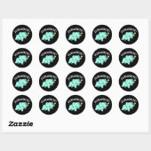 Elephantastic Funny Elephant Pun Dark BG Ronde Sticker (Vel)
