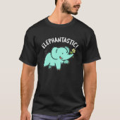 Elephantastic Funny Elephant Pun Dark BG T-shirt (Voorkant)