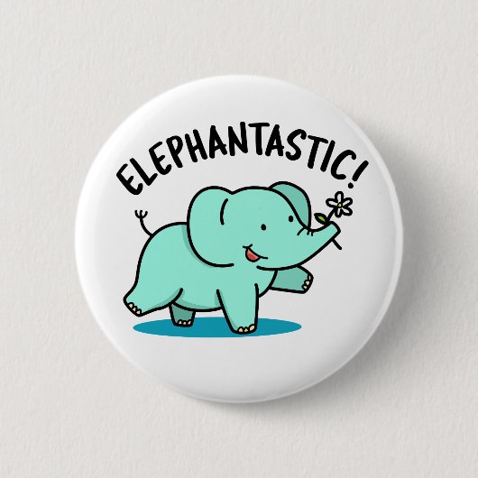 Elephantastic Funny Fantastic Elephant Pun Ronde Button 5,7 Cm (Voorkant)