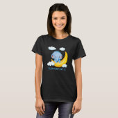 Elephantastic Leuke Olifant Op Maan Met Wolken T-shirt (Voorkant volledig)