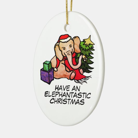 Elephantastic Schattigee Santa Olifanten Kerst Keramisch Ornament (Links)