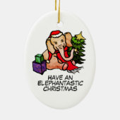 Elephantastic Schattigee Santa Olifanten Kerst Keramisch Ornament (Achterkant)