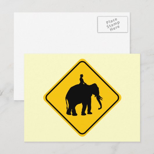 Elephantback Rider Crossing Briefkaart (Voorkant / Achterkant)