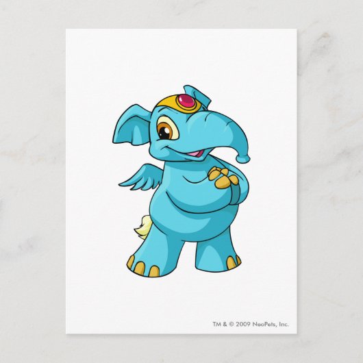 Elephante Blue Briefkaart (Voorkant)