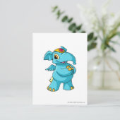 Elephante Blue Briefkaart (Staand voorkant)