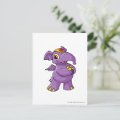 Elephante Paars Briefkaart (Staand voorkant)