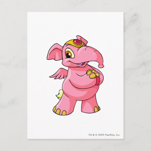 Elephante Pink Briefkaart (Voorkant)