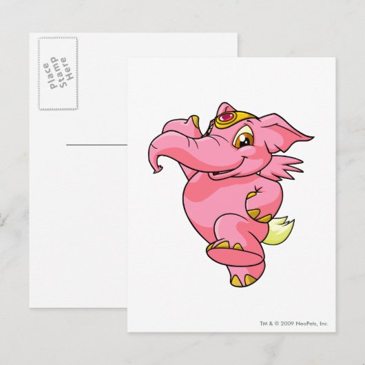 Elephante Pink Briefkaart (Voorkant / Achterkant)