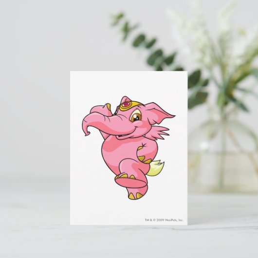Elephante Pink Briefkaart (Staand voorkant)