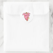 Elephante Pink Ronde Sticker (Tas)