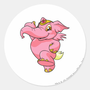 Elephante Pink Ronde Sticker