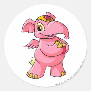 Elephante Pink Ronde Sticker