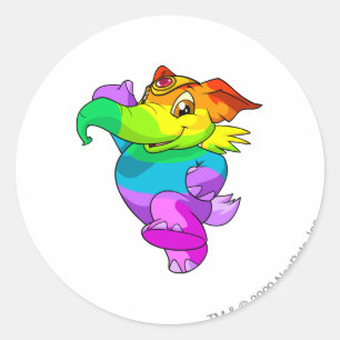 Elephante Rainbow Ronde Sticker