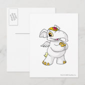 Elephante White Briefkaart (Voorkant / Achterkant)