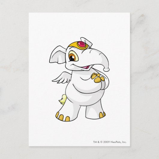 Elephante White Briefkaart (Voorkant)