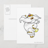 Elephante White Briefkaart (Voorkant / Achterkant)