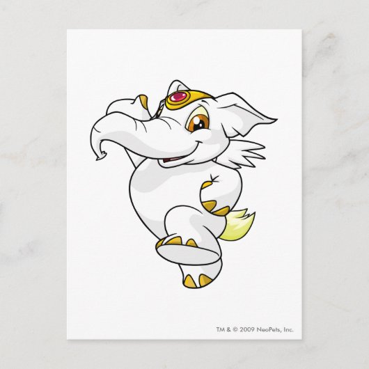 Elephante White Briefkaart (Voorkant)