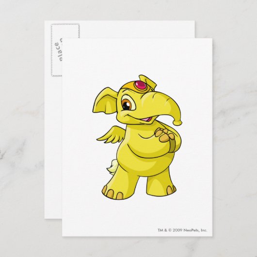 Elephante Yellow Briefkaart (Voorkant / Achterkant)