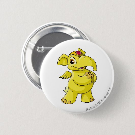Elephante Yellow Ronde Button 5,7 Cm (Voorkant /achterkant)