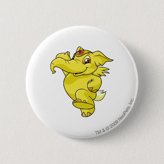 Elephante Yellow Ronde Button 5,7 Cm (Voorkant)