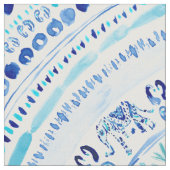 ELEPHANTING Blue Elephant Boho Mandala Stof (Close Up)