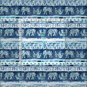 ELEPHANTING INdigo Elephant Tribal Stof (Delen)
