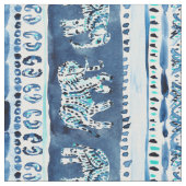 ELEPHANTING INdigo Elephant Tribal Stof (Close Up)