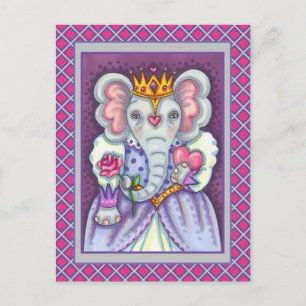 ELEPHANTKONINGIN VAN HOORZITTEN EN ROYALE VALENTIJ FEESTDAGENKAART