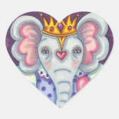 ELEPHANTKONINGIN VAN HOORZITTEN EN ROYALE VALENTIJ HART STICKER (Voorkant)