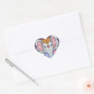 ELEPHANTKONINGIN VAN HOORZITTEN EN ROYALE VALENTIJ HART STICKER