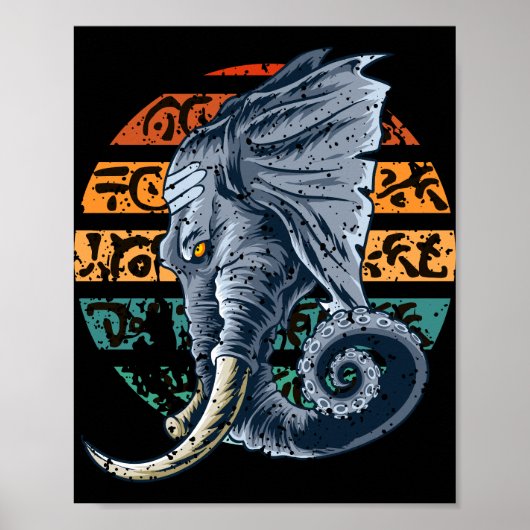 Elephantopus Elephant Tentacle Trunk Lovecraft Poster (Voorkant)