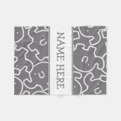 Elephants Aangepaste naam Kinder dierentuin Fleece Deken (Voorkant (Horizontaal))
