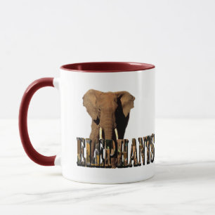 Elephants Afbeelding Logo gemaakt van olifanten, Mok