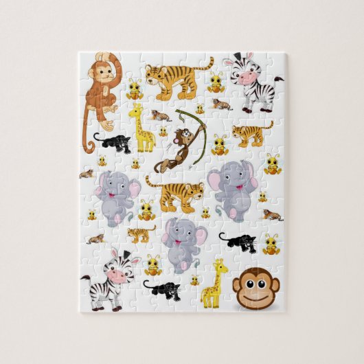 Elephants Animal Jigzaag Puzzle Legpuzzel (Verticaal)