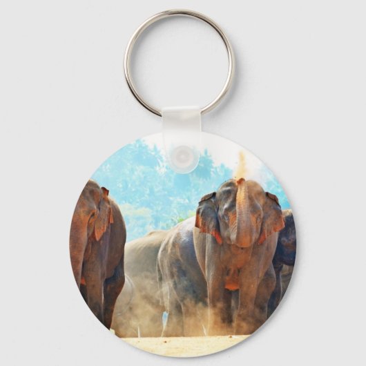 Elephants Animals Safari Destiny Peace Love Sleutelhanger (Voorkant)
