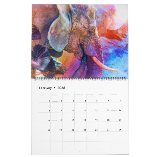ELEPHANTS ART #1 CALENDAR KALENDER (Feb 2026)