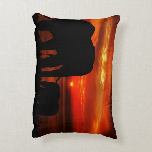 Elephants at Sunset Accent Kussen (Achterkant (Verticaal))