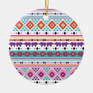 Elephants Aztec Tribal afbeelding Keramisch Ornament