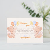 Elephants-Baby shower Bedankkaart (Staand voorkant)