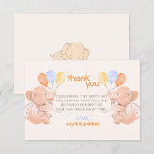 Elephants-Baby shower Bedankkaart (Voorkant / Achterkant)