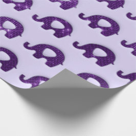 Elephants Baby shower Boy Lavender Paarse Spark Cadeaupapier
