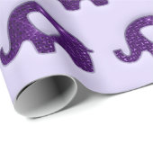 Elephants Baby shower Boy Lavender Paarse Spark Cadeaupapier (Rol Hoek)