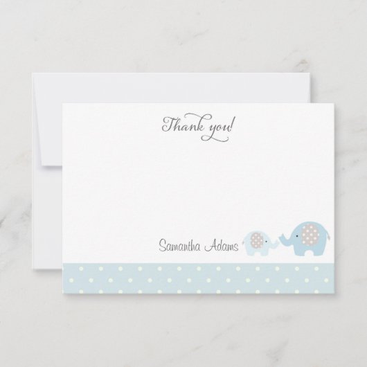 Elephants Baby shower Hartelijk dank Bedankkaart (Voorkant)