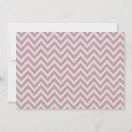 Elephants Baby shower in Chevron Pink Kaart (Achterkant)