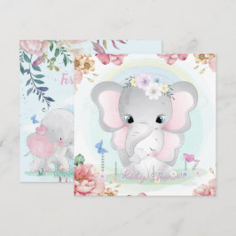 Elephants Baby shower Invitation Feestdagenkaart