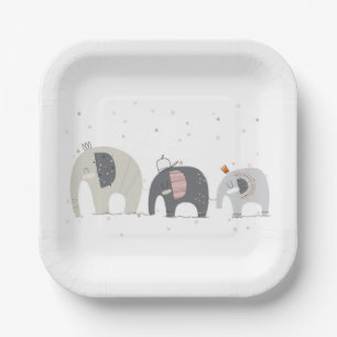 Elephants Baby shower Papieren Borden Bordje