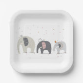 Elephants Baby shower Papieren Borden Papieren Bordje (Voorkant)