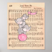 Elephants balanceren op Ball Music Nursery Art Poster (Voorkant)
