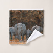 Elephants Bathroom Towel Set Bad Handdoek (Wasdoekje)